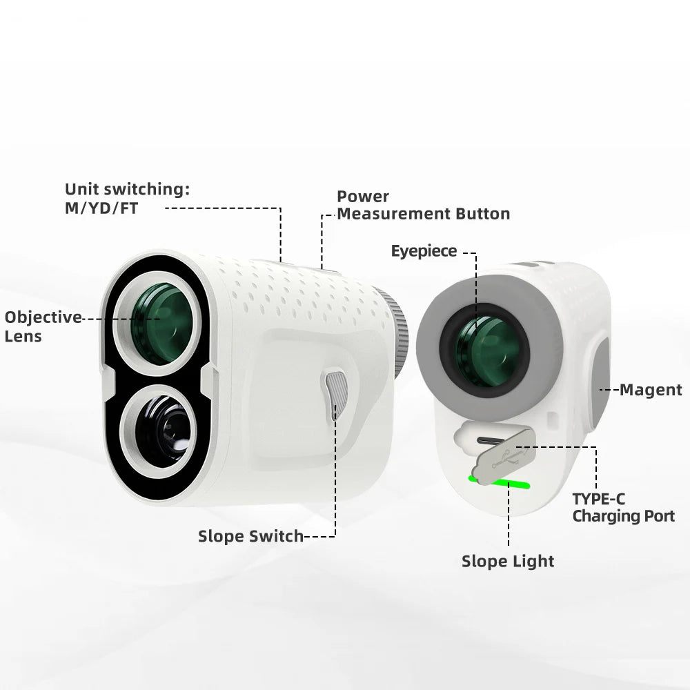 Nohawk Golf Rangefinder with Slope Switch. 600/1000Yds Range Finder with Flag Pole Locking Vibration .