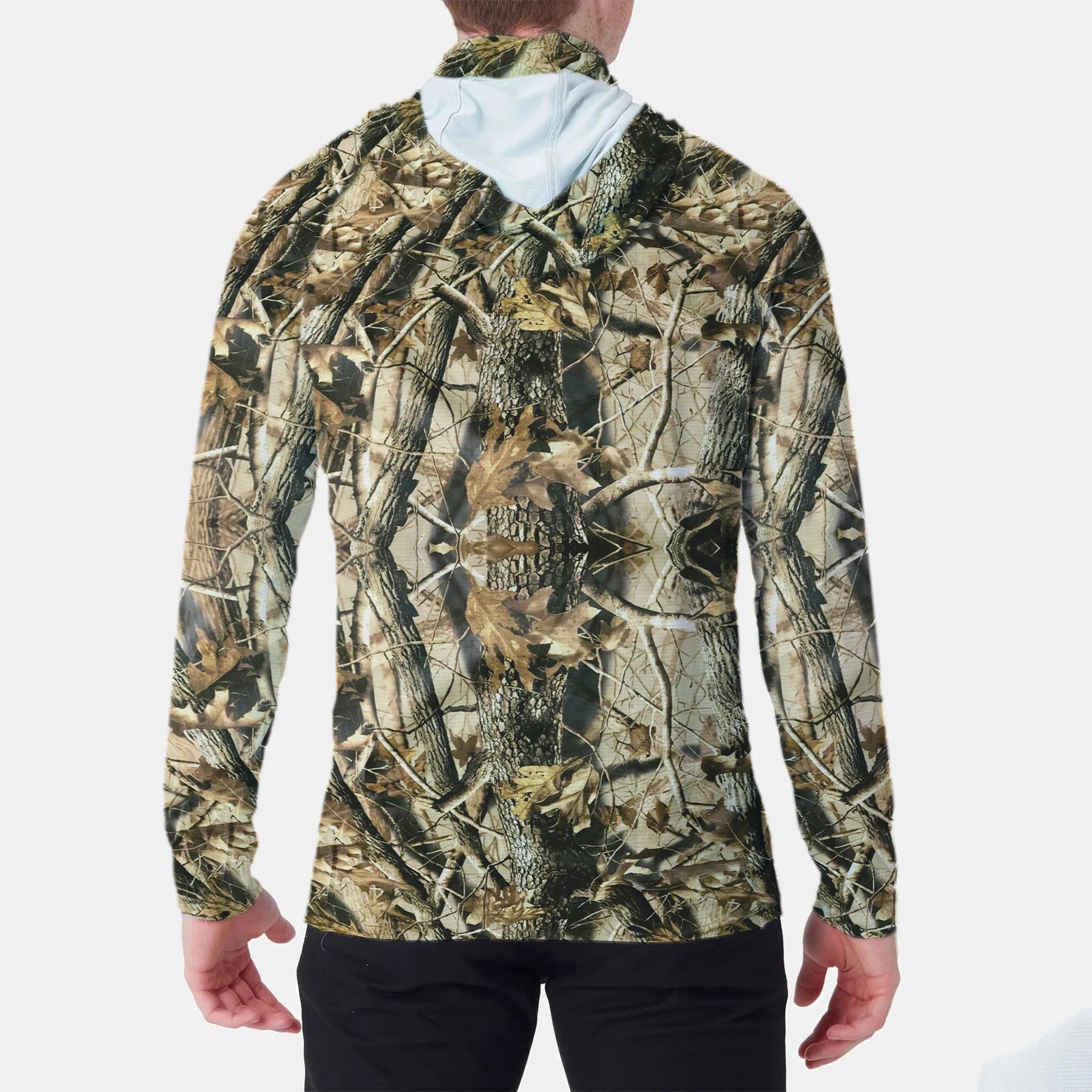 Fishing Hoodie. Long Sleeve - Sun Protection. Camouflaged.