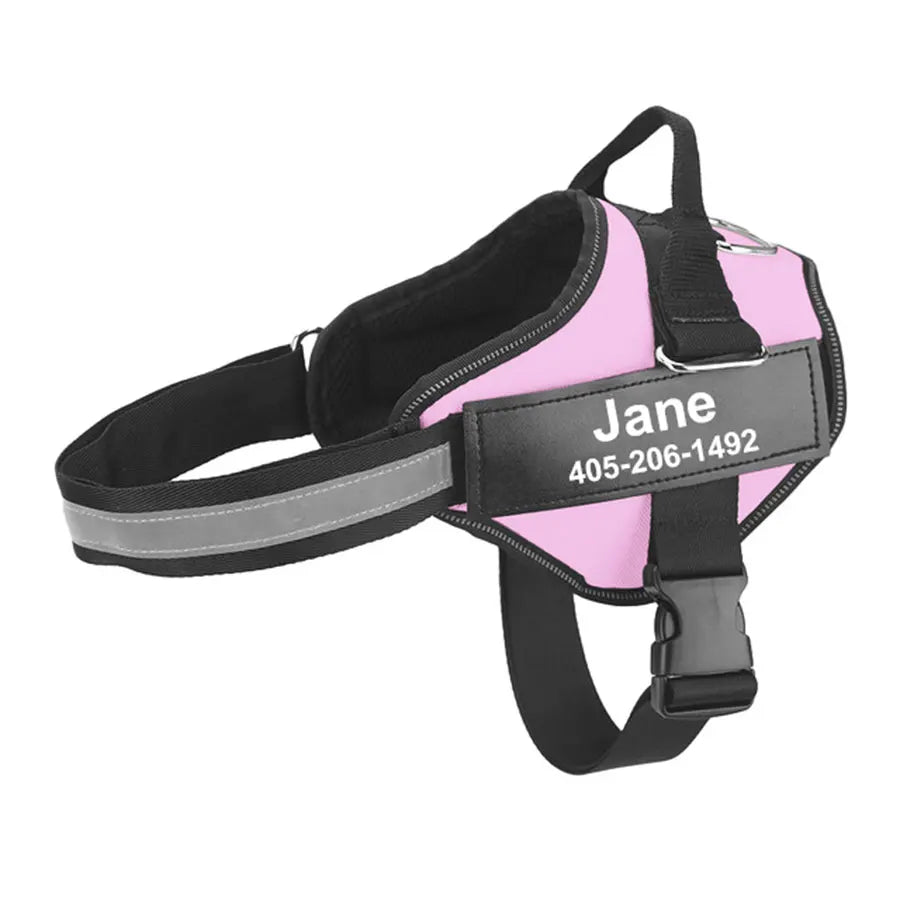 Dog Harness, NO PULL, Reflective, Breathable, Adjustable Pet Harness. Vest ID Custom Patch.