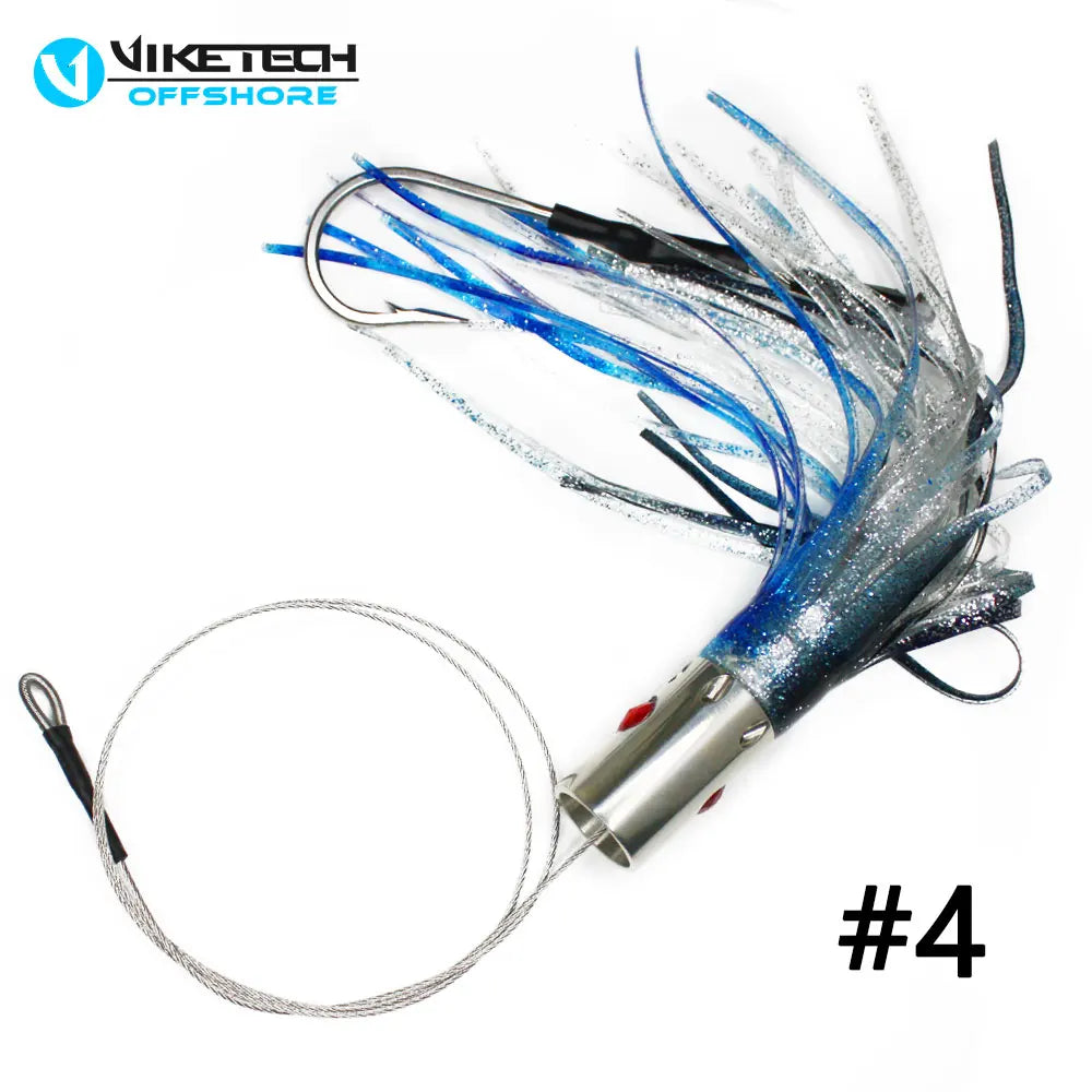 Viketech Offshore Stainless Steel Trolling Lures. 9.4" Lure, 9/0 Single Hookset .