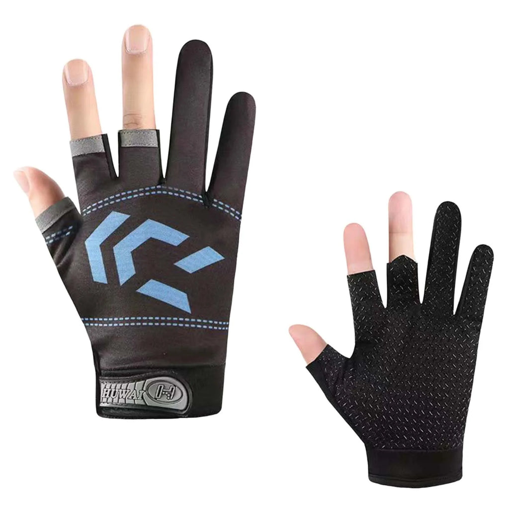 Three Finger Cut Gloves For Fishing, Sun Protection, anti-slip, Breathable.