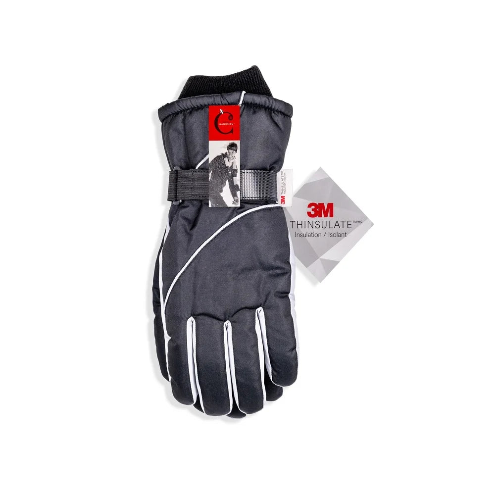 Premium Ski Gloves with Reflective Strip. Anti-Slip Grip- Water Repellent.