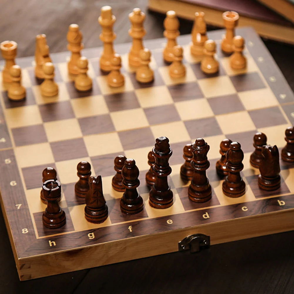 29x29cm 3 in 1 Chess, Checkers, Backgammon. Developing Strategic Thinking.