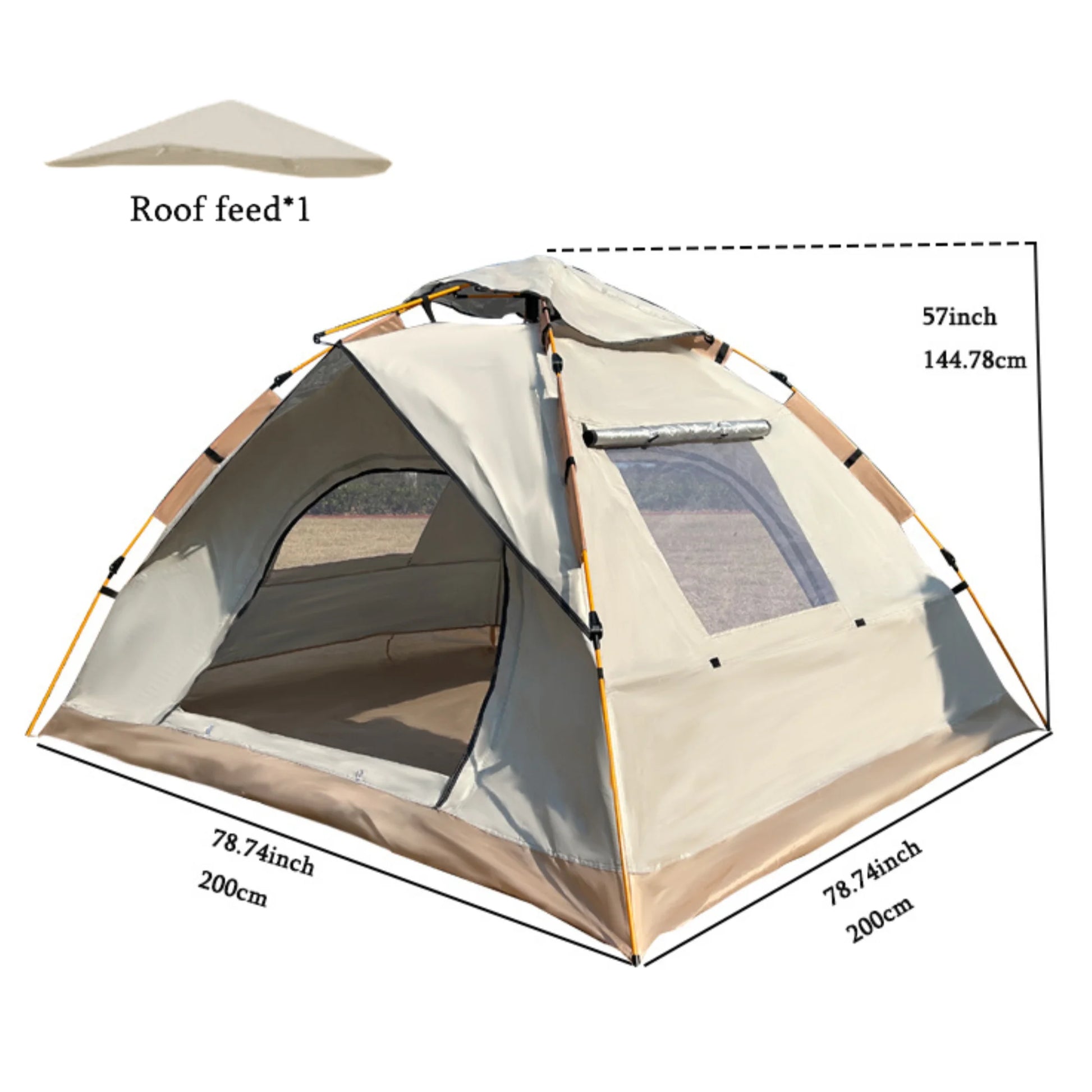 2-Person (Blue)/4-Person (White), Extra-Large Tent With Mesh Screen. Lightweight Family Tent.