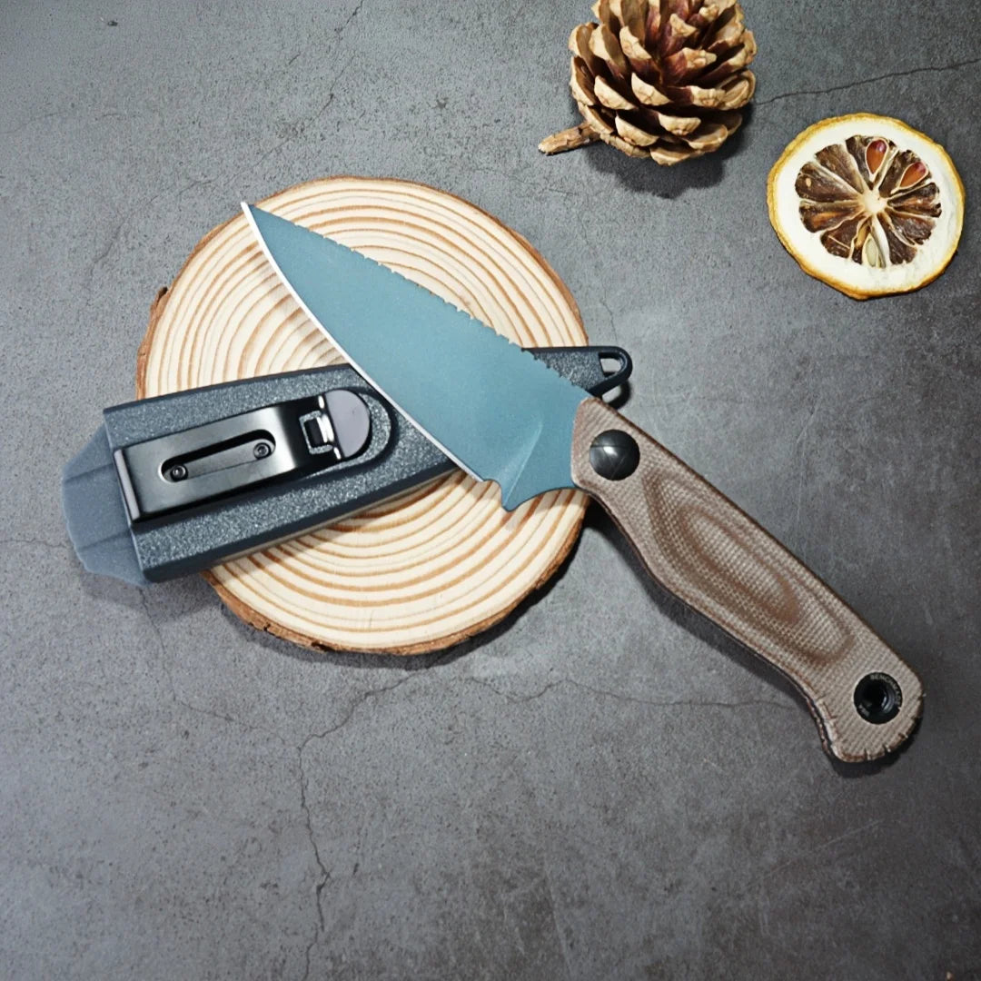 Fixed Blade Knife, W/ Sheath. Alloy Steel Blade, Shear Pin.