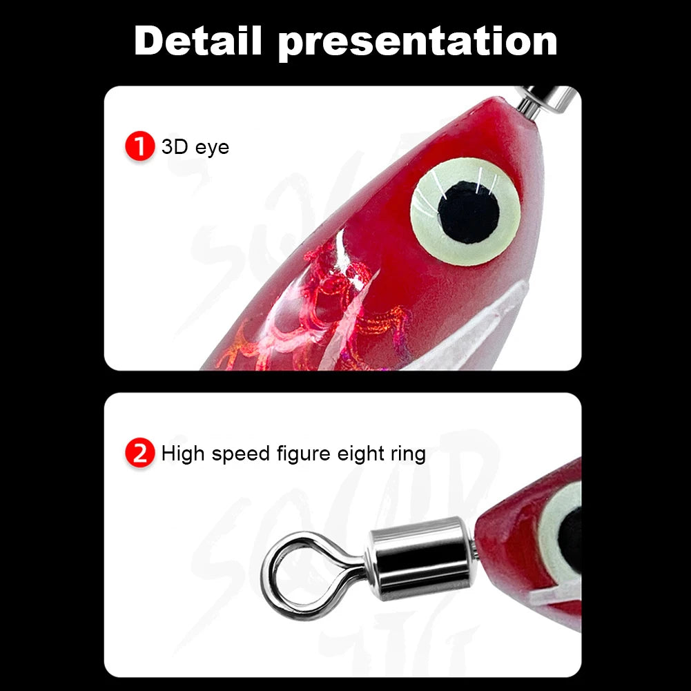 Luminous Squid, Cuttlefish Attracting Lure. Double Hook Bait.