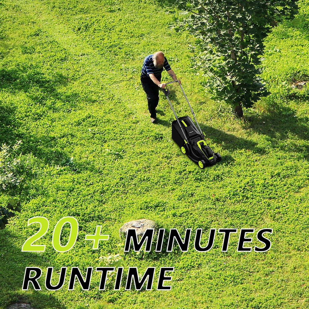 Deli 13" Electric Lawn Mower, 2-In-1 Lightweight - Brushless With 21V 4.0Ah Battery And Charger.