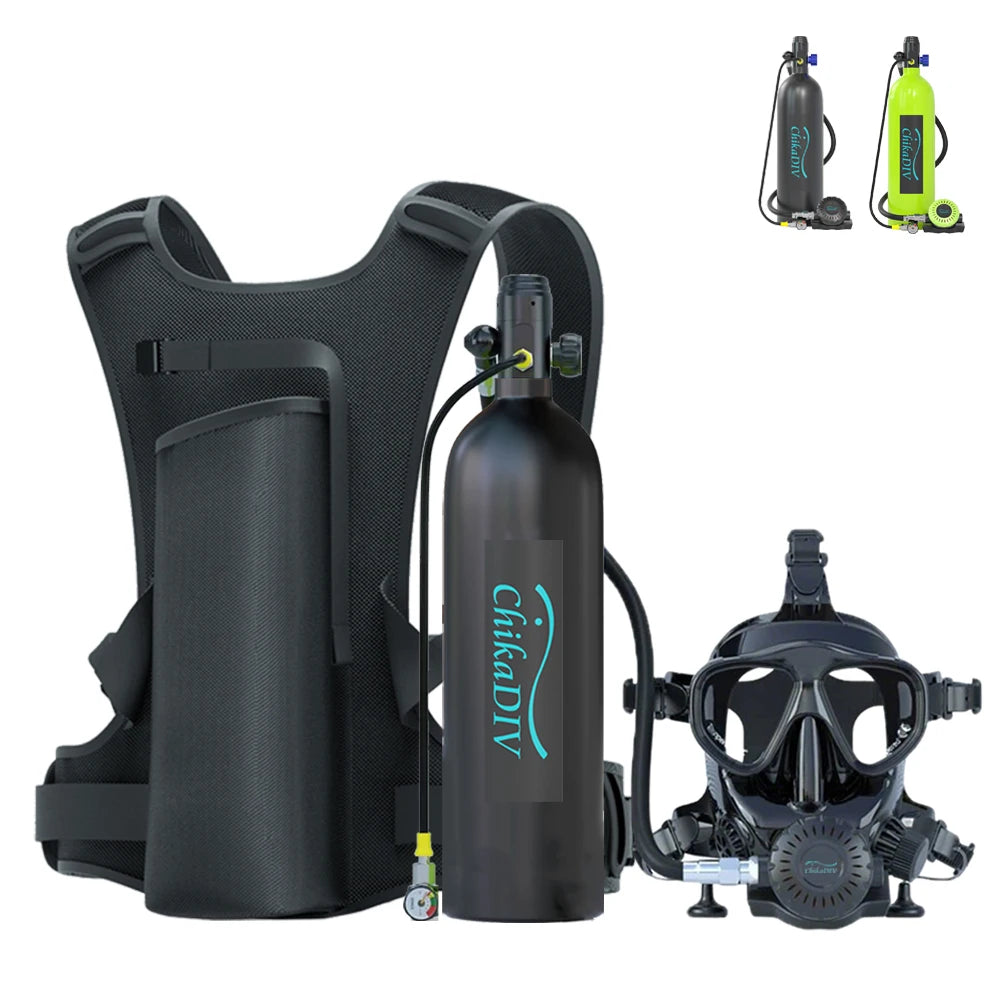Scuba Tank - Full Face Diving Mask - 1.9L Mini System.