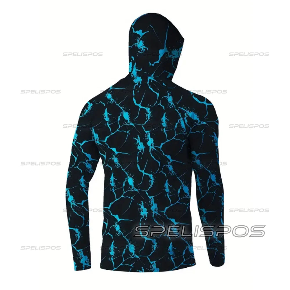 Fishing Hoodie, Men's Long Sleeve Sun Protection. Breathable, Washable.