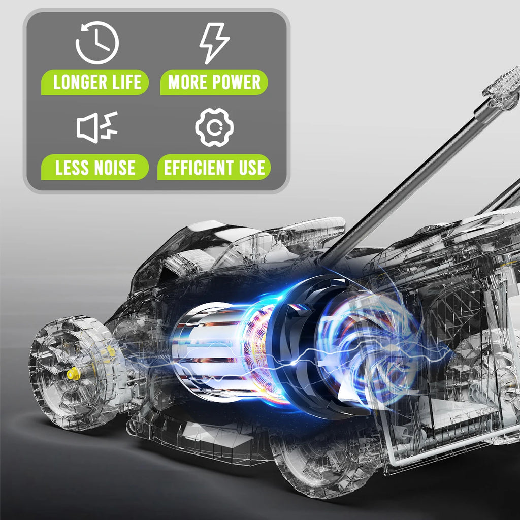 Deli 13" Electric Lawn Mower, 2-In-1 Lightweight - Brushless With 21V 4.0Ah Battery And Charger.