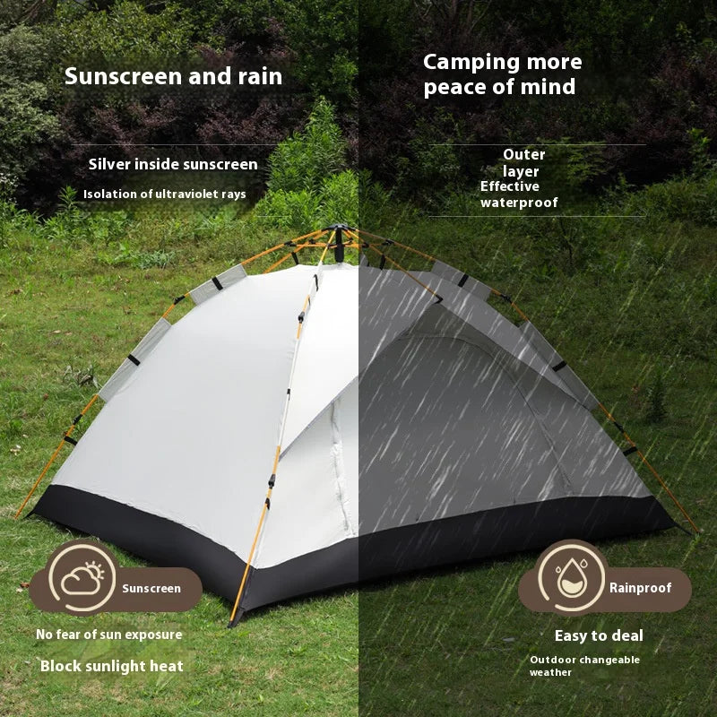 Automatic Quick-Opening Tent. Rainproof, Sunshine-Proof, Two doors.