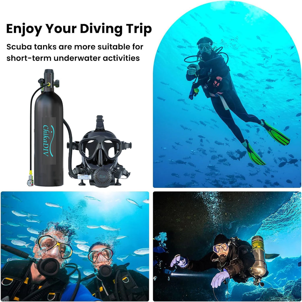 Scuba Tank - Full Face Diving Mask - 1.9L Mini System.