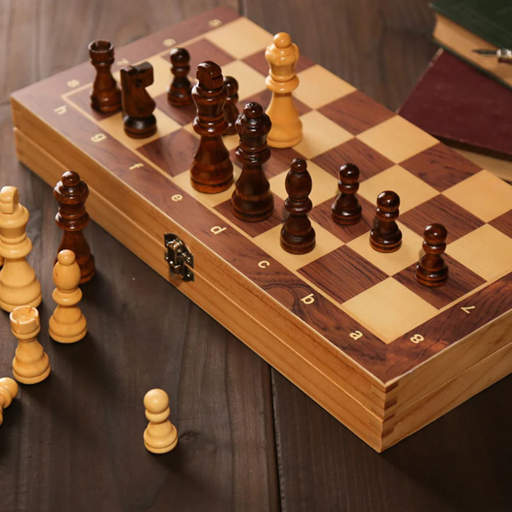 29x29cm 3 in 1 Chess, Checkers, Backgammon. Developing Strategic Thinking.