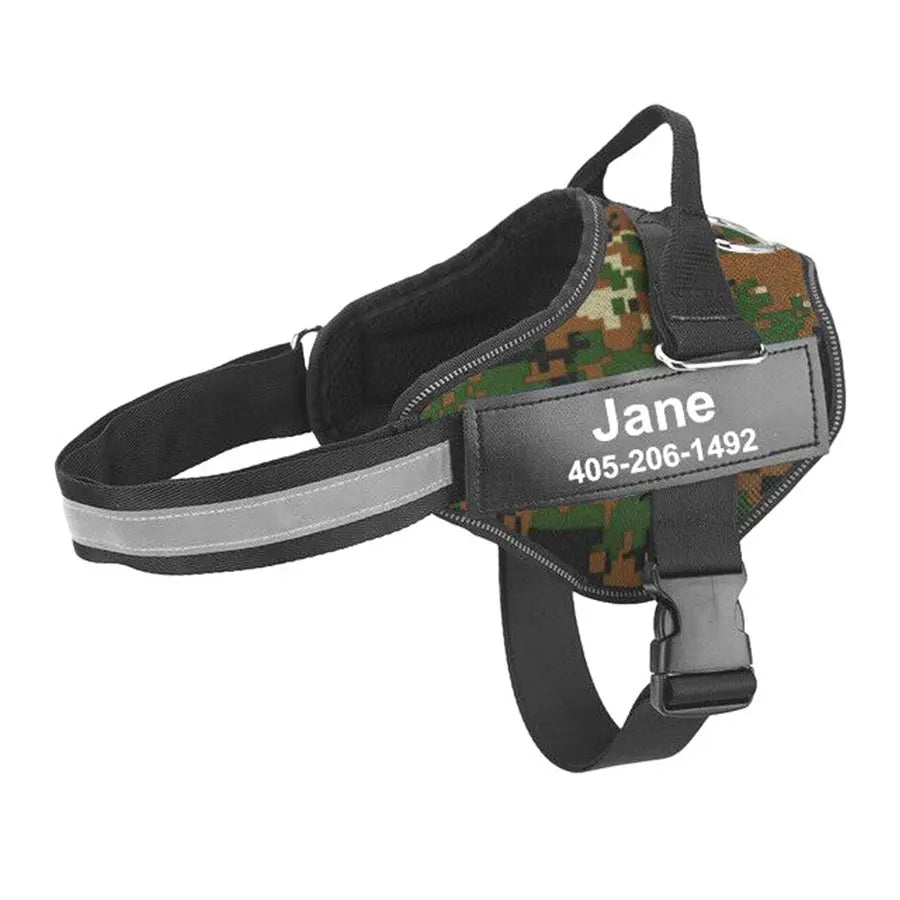 Dog Harness, NO PULL, Reflective, Breathable, Adjustable Pet Harness. Vest ID Custom Patch.