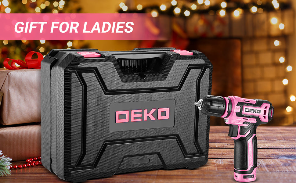 DEKO Home Mechanic Toolbox with 12V Power Cordless Drill. Storage Organizer Case.
